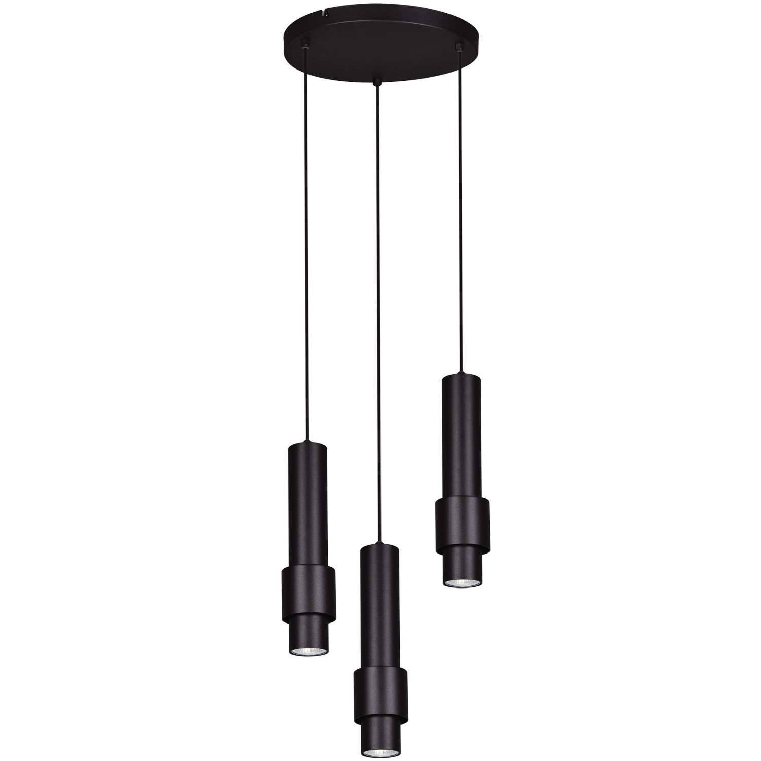 Wisząca lampa kaskada K-4546 metalowa tuby matowe czarne
