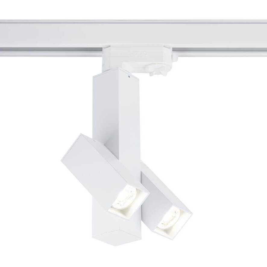 Sufitowa LAMPA regulowana MITSUMA 7995 Shilo prostokątna OPRAWA metalowy spot do systemu szynowego biały