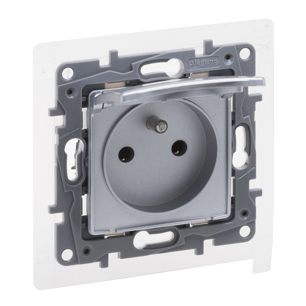 Legrand Niloe Selection Gniazdo 2p+z IP44 16A 250V bez przesłony, zaciski śrubowe antracyt 762261 762261