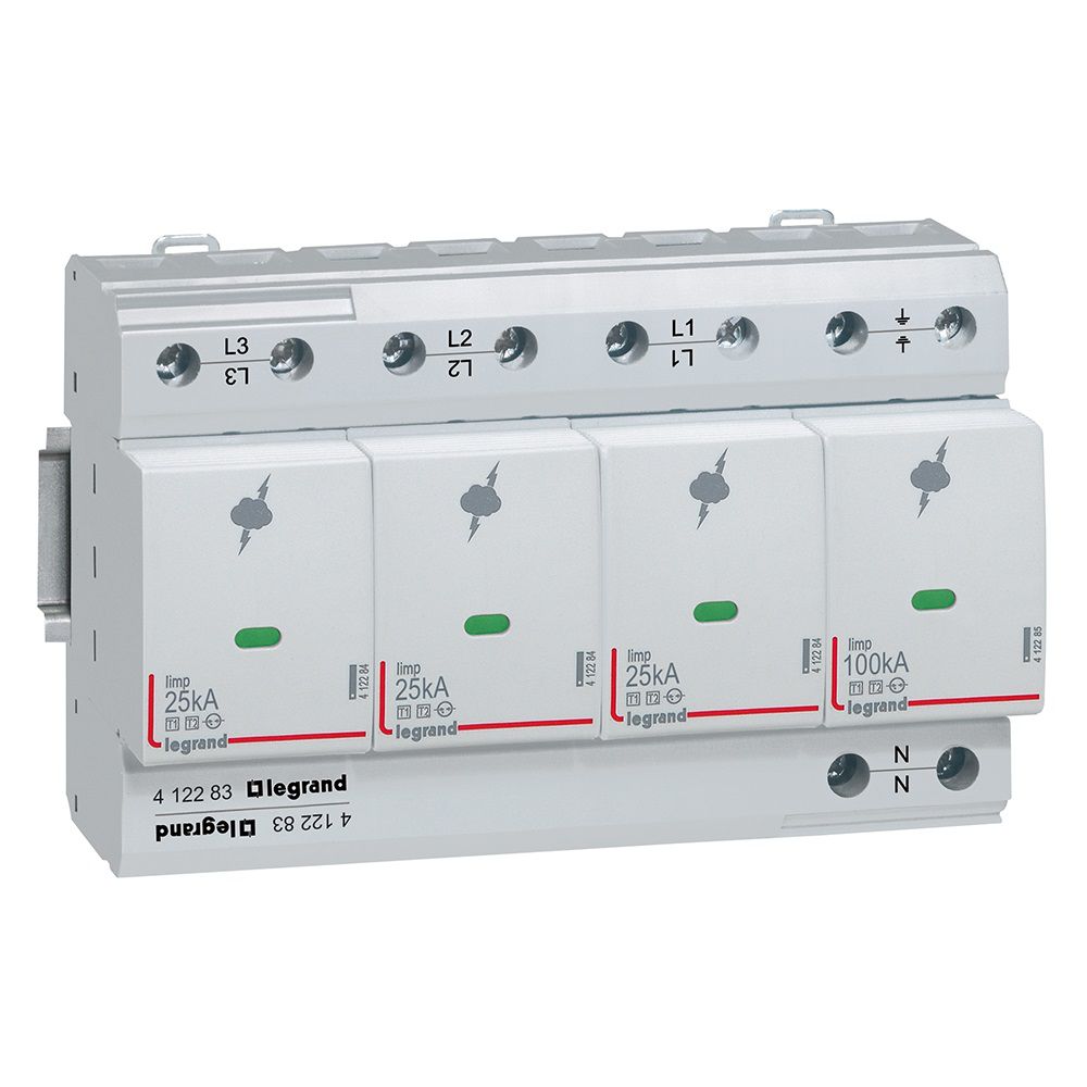 Legrand Ogranicznik przepięć 412283 B Typ 1 4P 25kA 350V AC 1,5kV