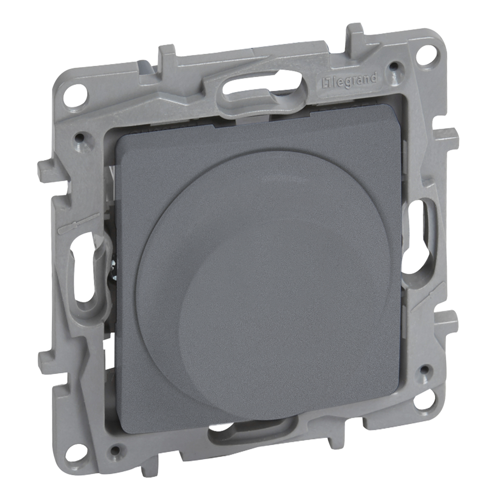 Ściemniacz obrotowy Legrand Niloe Selection 762388 300W dwu przewodowy do obciążeń RLC oraz do lamp LED stal