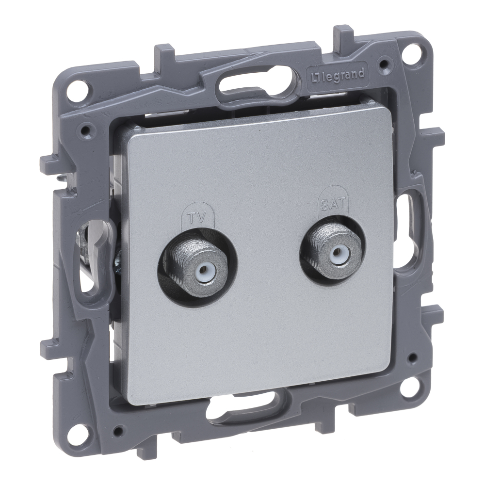 Legrand Gniazdo TV Niloe Selection 762149 f-f końcowe do instalacji typu gwiazda 1 dB aluminium