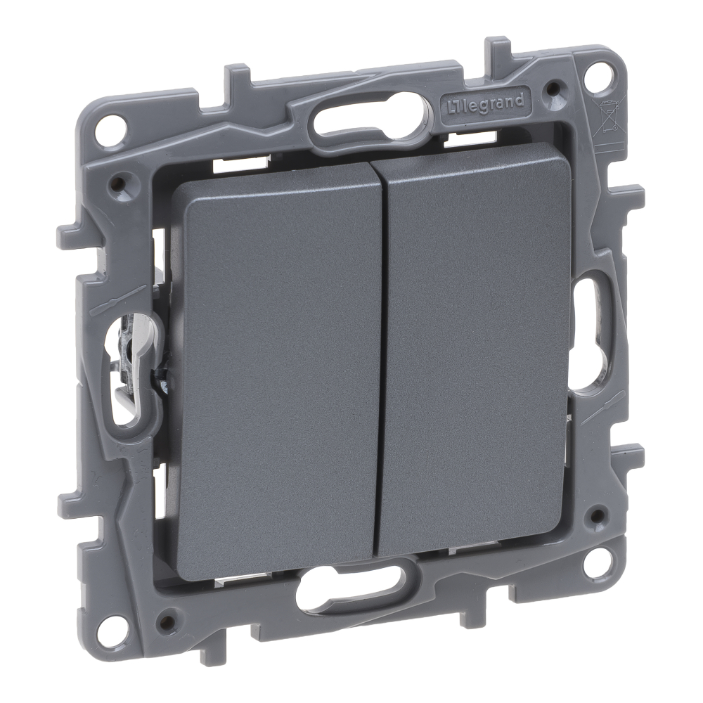 Legrand Łącznik schodowy Niloe Selection 762302 podwójny 10AX stal