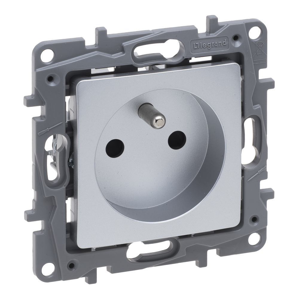Legrand Niloe Selection Gniazdo 2p+z 16A 250V (z przesłoną, zaciski automatyczne) antracyt 762225 762225