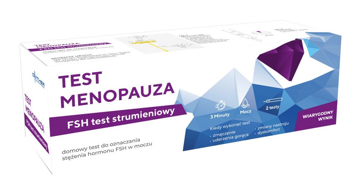 Diather Diather Test Menopauza domowy test strumieniowy do oznaczenia stężenia hormonu FSH w moczu 2 testy 9098319