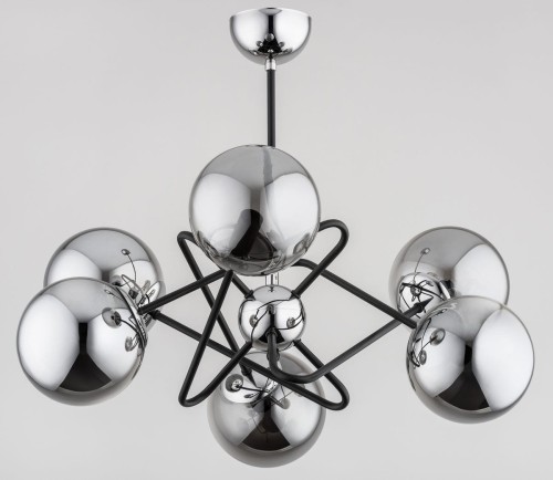 Alfa Virginia lampa wisząca 6-punktowa czarna/chrom 63101