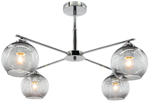 MLAMP Modernistyczna LAMPA sufitowa ELM1859/4 8C MLAMP szklana OPRAWA loftowa chrom ELM1859/4 8C