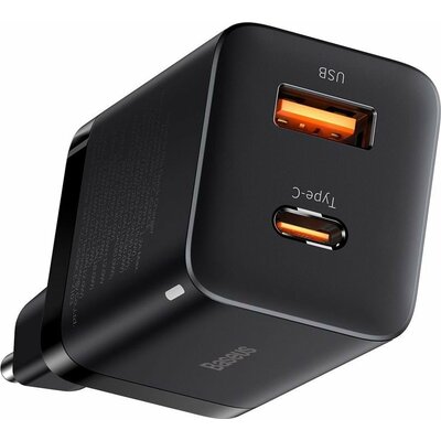 Baseus Ładowarka Baseus Ładowarka sieciowa Baseus Super Si Pro Quick Charger USB + USB-C 30W czarna BSU2903BLK