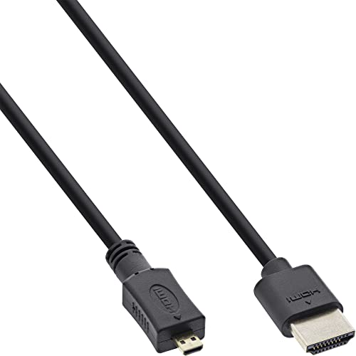 InLine 4K - UltraHD - Kabel Superslim Micro HDMI A na D czarny - 1m 17501D