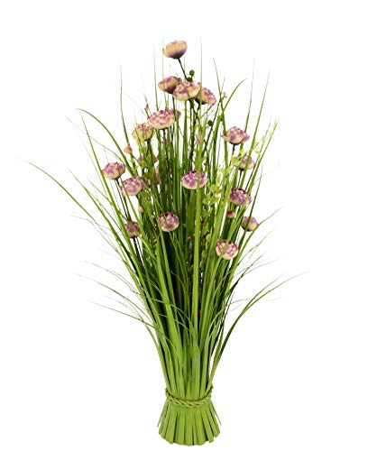Flair Flower Trawa z kwiatami pnączy, stojąca, wiązka trawy, dekoracja dekoracyjna, dekoracja wielkanocna, wiosenna, sztuczny kwiat, różowa, ok. 73 x 32 x 32 cm