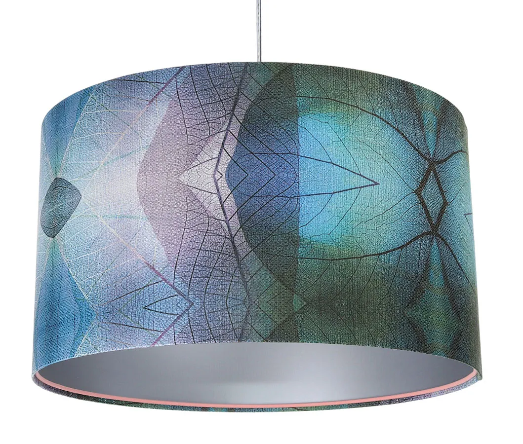 Srebrna nowoczesna lampa wisząca z abażurem - 3X S389 W4-S26