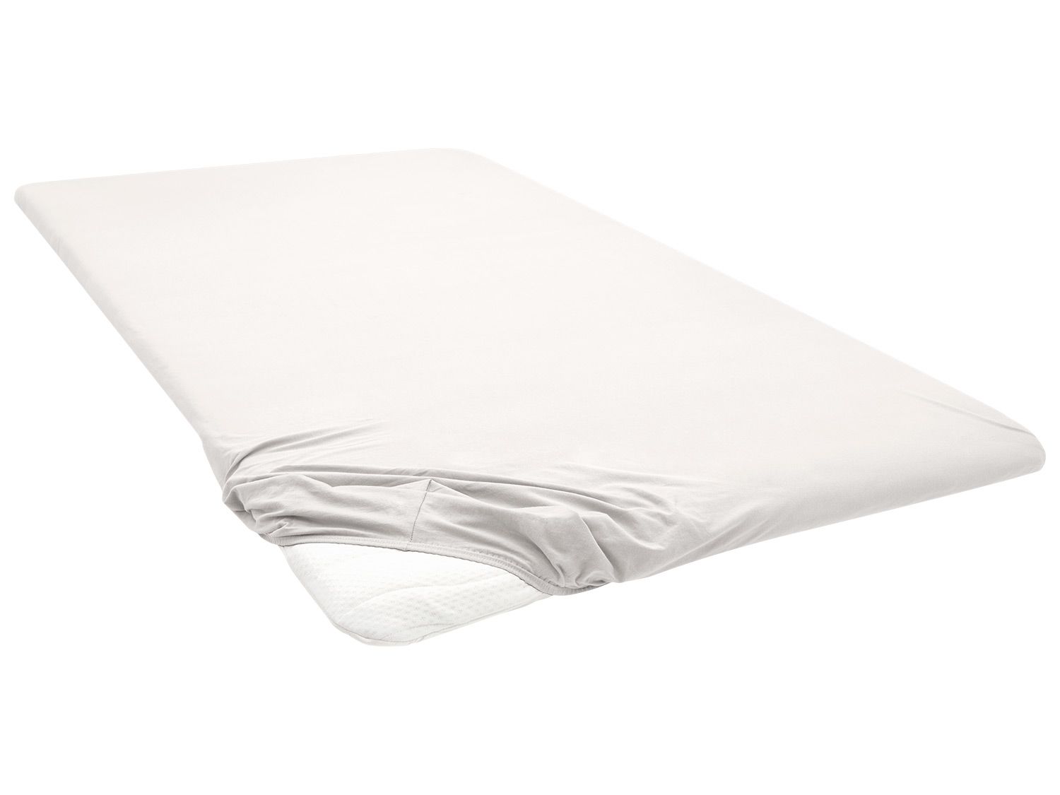 Biberna Biberna Prześcieradło z dżerseju z gumką (90 - 100 x 200 cm, Jasnobeżowy) 4053855232009