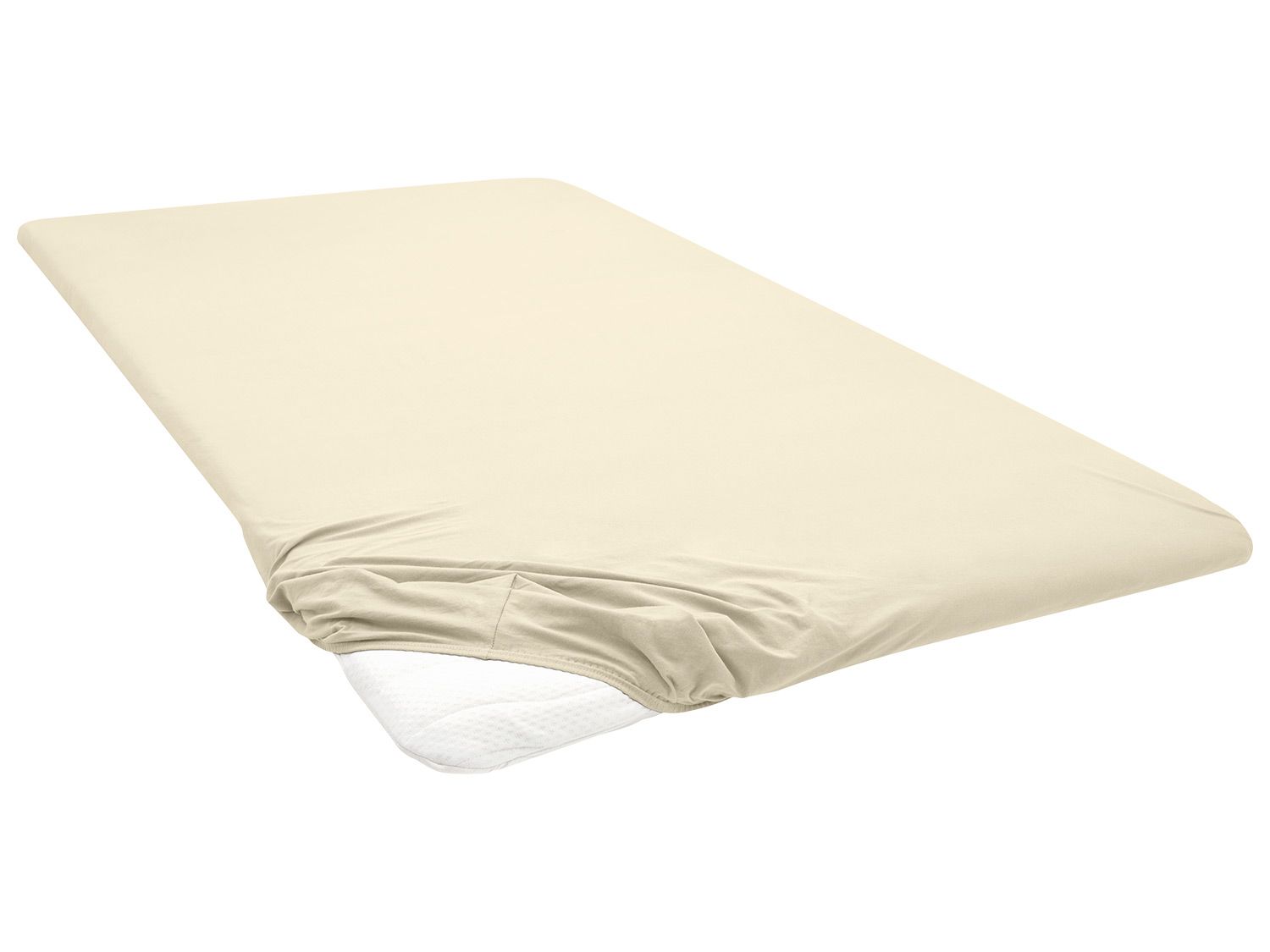 Biberna Biberna Prześcieradło z dżerseju z gumką (90 - 100 x 200 cm, Szampański) 4053855231477