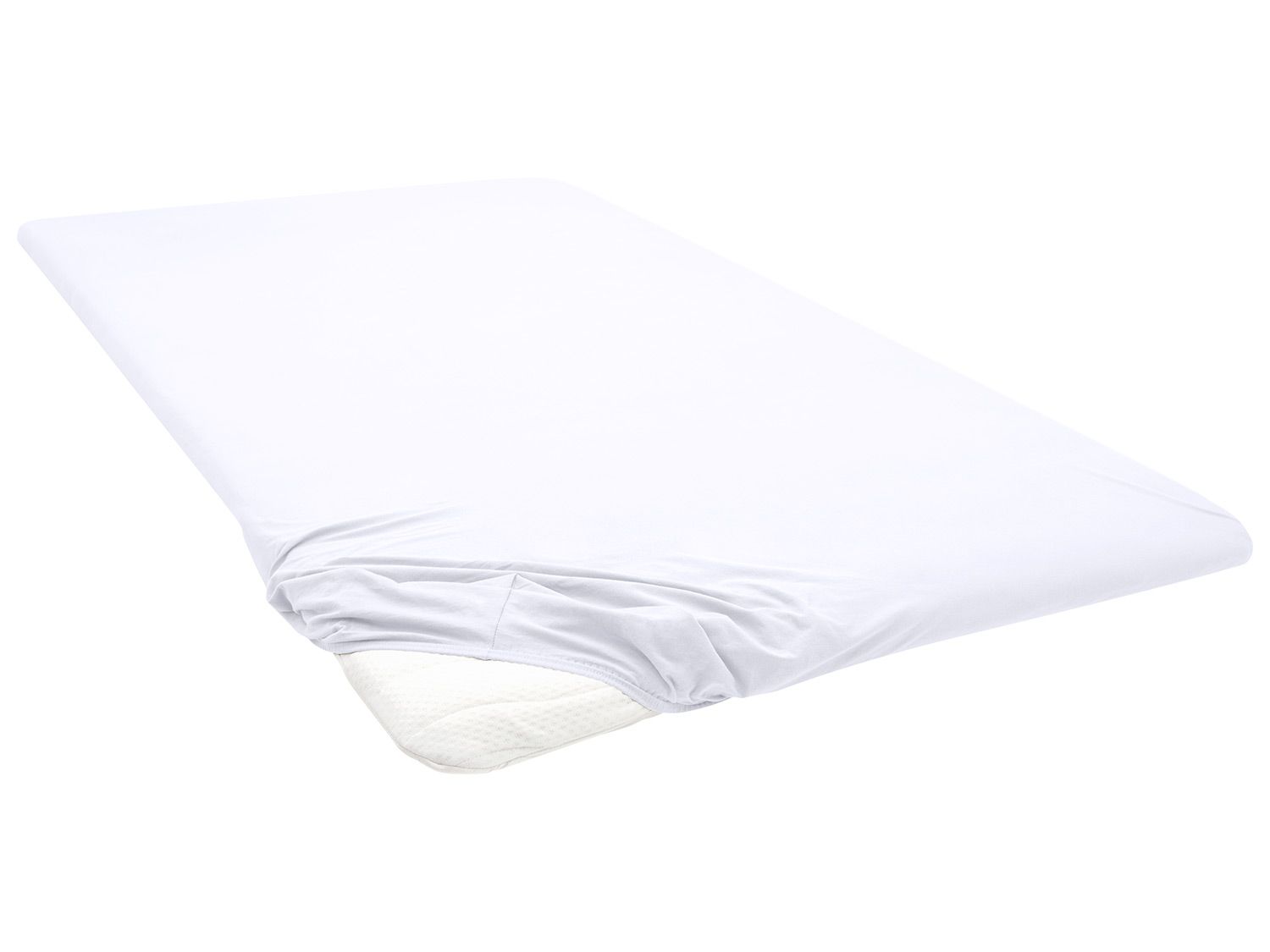 Biberna Biberna Prześcieradło z dżerseju z gumką (90 - 100 x 200 cm, Biały) 4053855231347