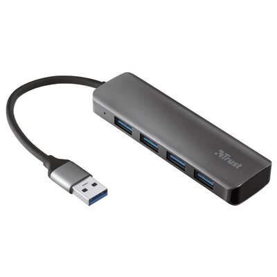 Trust Wejście USB Halyx USB/4x USB 3.2 23327) Srebrny