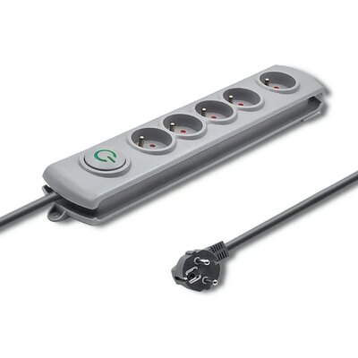 QOLTEC Listwa zasilająca Listwa antyprzepięciowa 5 gniazd | 1.8m 5901878502700