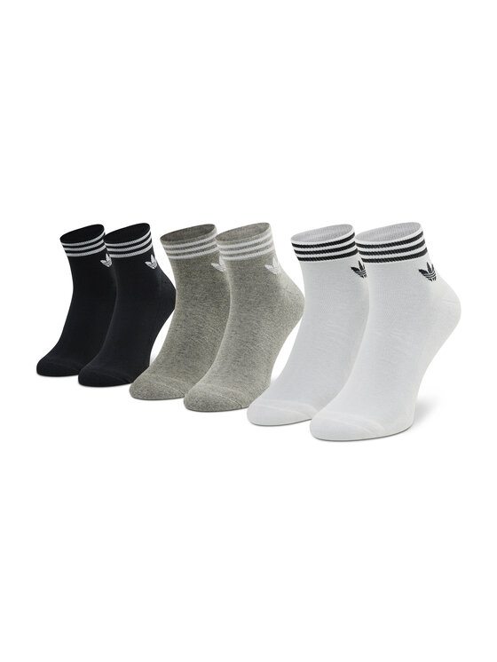 Adidas Zestaw 3 par niskich skarpet unisex Trefoil Ankle HC9550 Szary