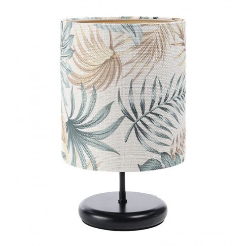 Czarna lampka nocna boho z abażurem w liście - S399 Korda