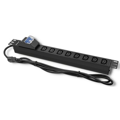 QOLTEC Listwa zasilająca do RACK 19cali | circuit breaker | 1U | 10A | PDU | 8xIEC C13 | 2m 1_616256