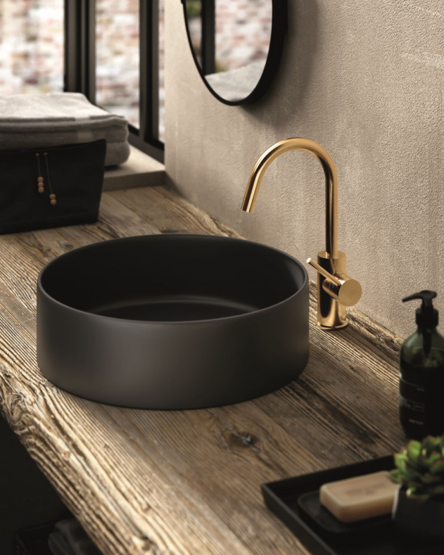 Paffoni Light Bateria umywalkowa z korkiem złota LIG078KHG