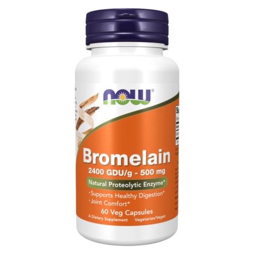 NOW BROMELAIN 500mg/2400 GDU - 60 kaps NOW/BRO500/60/KAP/