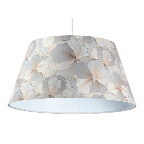Srebrna lampa wisząca welurowa w kwiaty - 26X 60cm S411 Rimer