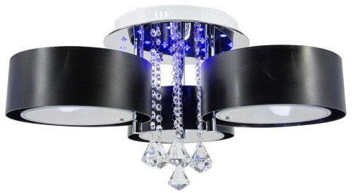 MLAMP LAMPA sufitowa ELMDRS8006/3 8C BL MLAMP metalowa OPRAWA crystal glamour chrom czarna ELMDRS8006/3 8C BL