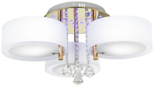 GL MLAMP LAMPA sufitowa ELMDRS8006/3 TR MLAMP glamour OPRAWA crystal z pilotem złota biała ELMDRS8006/3 TR