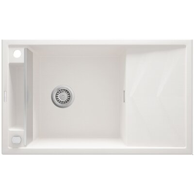 Deante Zlewozmywak 82x50 cm granitowy magnetyczny 1-komra+ ociekacz ,alabaster ZRM A113