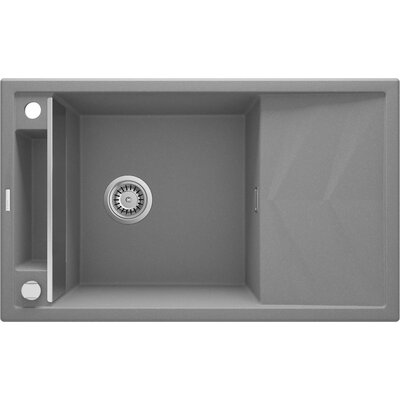 Deante Magnetic Zlewozmywak granitowy magnetyczny 1-komorowy z ociekaczem - szary metalik ZRM_S113 ZRM S113 [16187995]