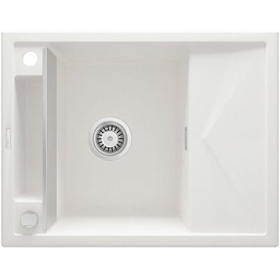 Deante Magnetic Zlewozmywak granitowy magnetyczny 1-komorowy z ociekaczem - alabaster ZRM A11A