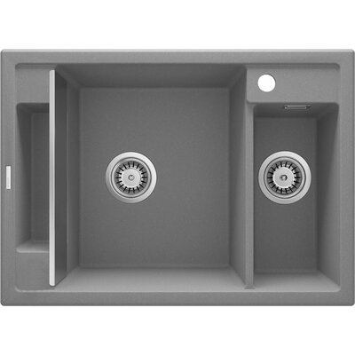 Deante Magnetic Zlewozmywak granitowy magnetyczny 1,5-komorowy bez ociekacza - szary metalik ZRM_S503 ZRM S503 [16187996]