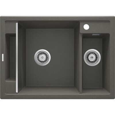 Deante Magnetic Zlewozmywak granitowy magnetyczny 1,5-komorowy bez ociekacza - antracyt ZRM T503