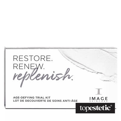 Image Skincare Image Skincare Age-Defying Trial Kit ZESTAW Maska złuszczająca 7 ml + Serum z komórkami macierzystymi 7 ml + Intensywna kuracja regenerująca 7ml + Preparat oczyszczający 7 ml