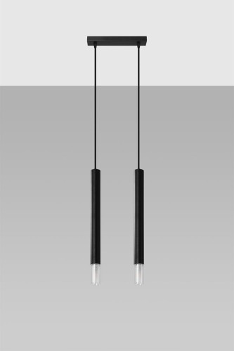 Sollux Lighting Lampa wisząca WEZYR 2 czarna