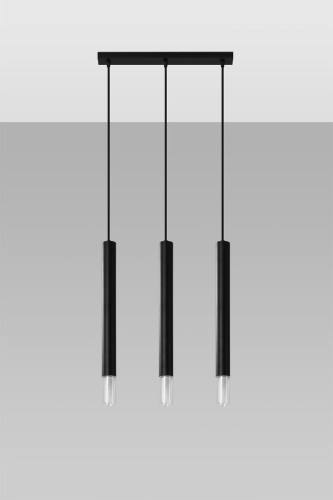 Sollux Lighting Lampa wisząca WEZYR 3 czarna