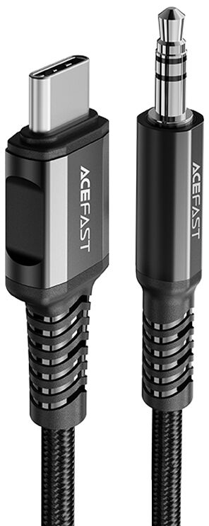 Acefast Acefast kabel audio USB Typ C - 3,5mm mini jack (męski) 1,2m, AUX czarny (C1-08 black) C1-08-C-3,5mm black