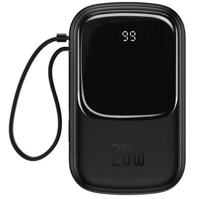 Baseus Powerbank Qpow 20000mAh IP USB USB-C 22W z kablem Lightning czarny)