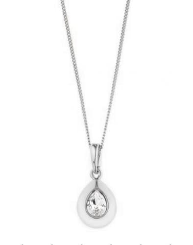 Naszyjnik z zawieszką koło z kryształem (C13590AG)