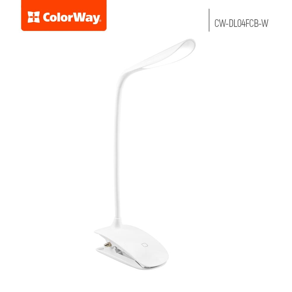 ColorWay ColorWay LED Table Lamp Flexible & Clip with built-in battery White  Table lamp  3 h  5 V  0.5 Ah CW-DL04FCB-W