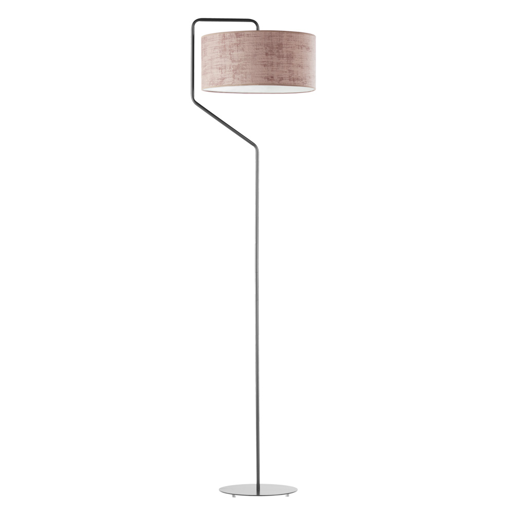 Elegancka lampa stojąca na srebrnym stelażu TESALLIA VELUR 