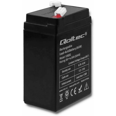 Qoltec Qoltec Qoltec Akumulator AGM | 6V | 4.5Ah | max.1.35A (53032)