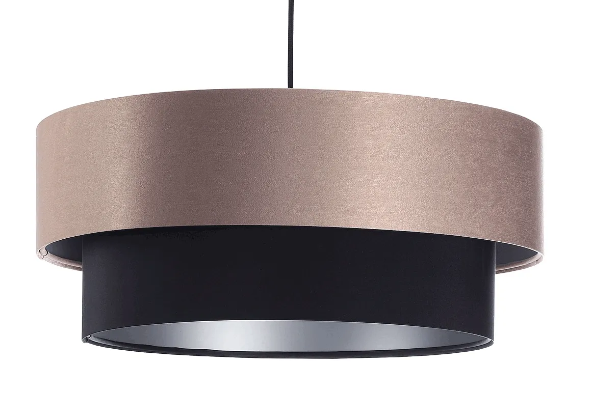 Beżowo-czarna lampa z podwójnym abażurem - S414 Retilo
