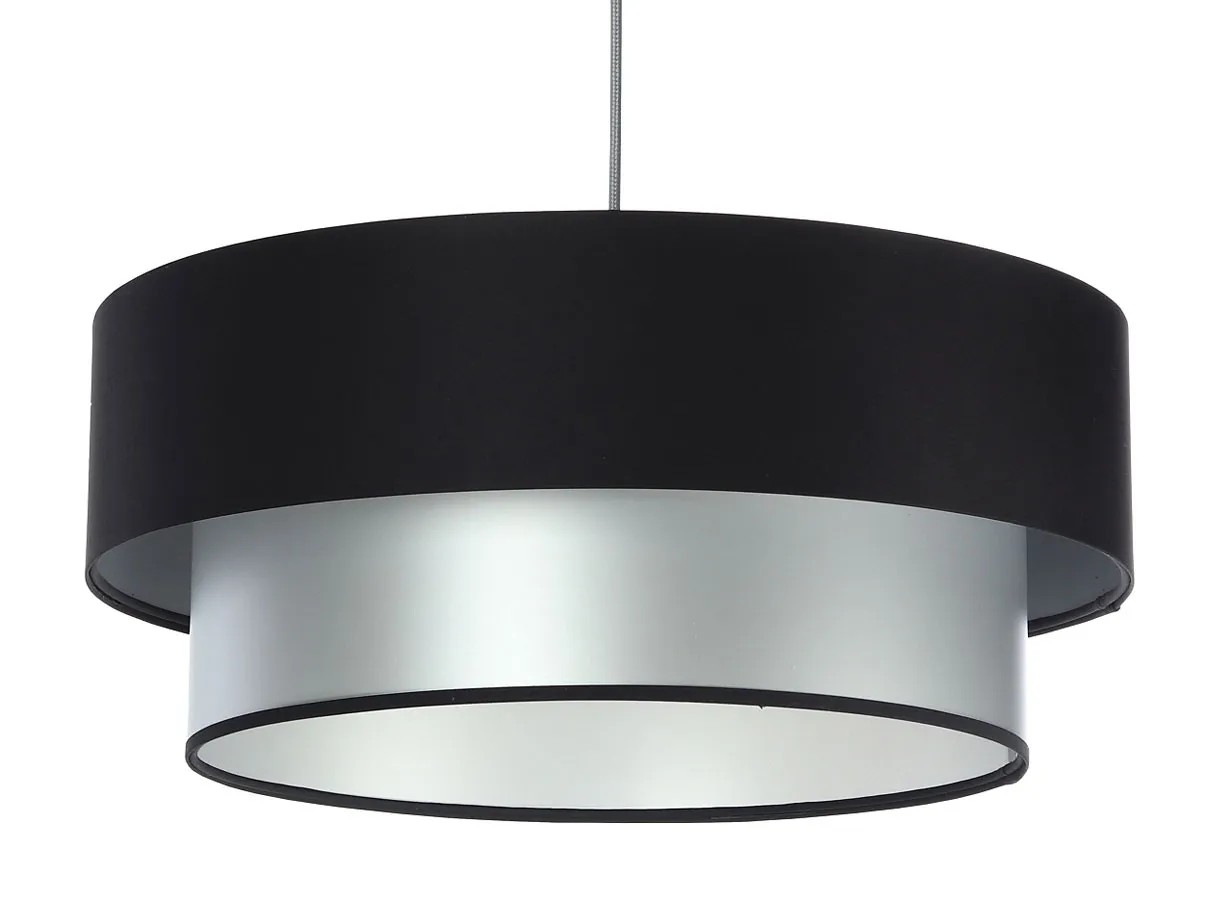 Srebrno-czarna lampa z podwójnym abażurem - S415 T3-D36