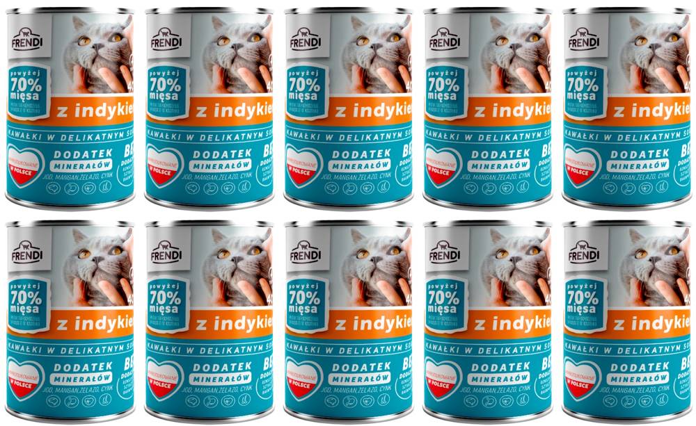 Frendi Frendi kawałki w delikatnym sosie z indykiem 10x400g 56586-uniw