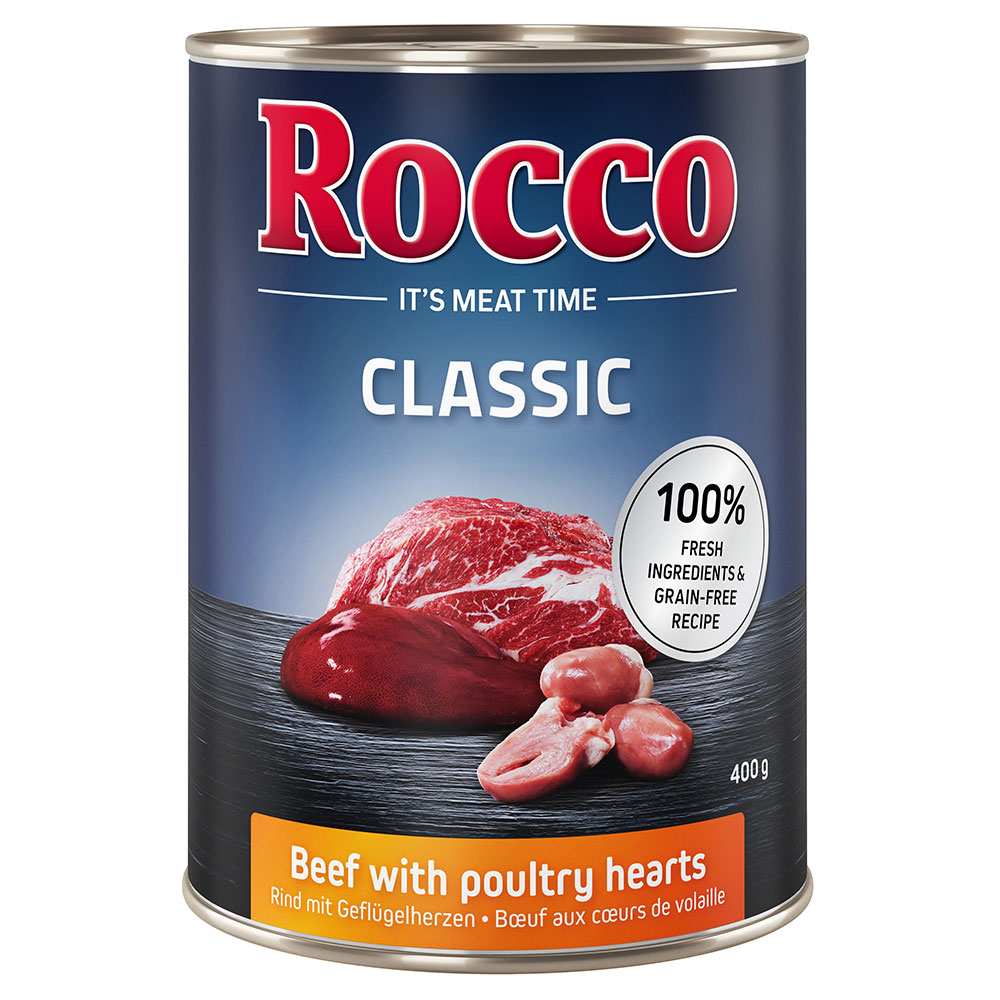 Rocco Classic, 6 x 400 g w super cenie! - Wołowina i serca drobiowe