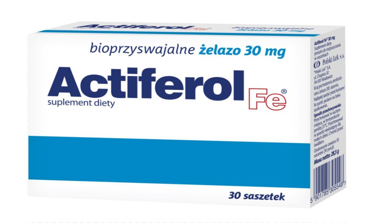 SEQUOIA SP. Z O.O. Actiferol Fe 30 Mg 30 Saszetek