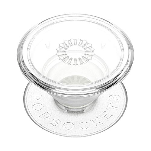 PopSockets: PopGrip - Rozkładany uchwyt i podstawka do telefonów oraz tabletów z wymiennymi krążkami PopTops - Clear