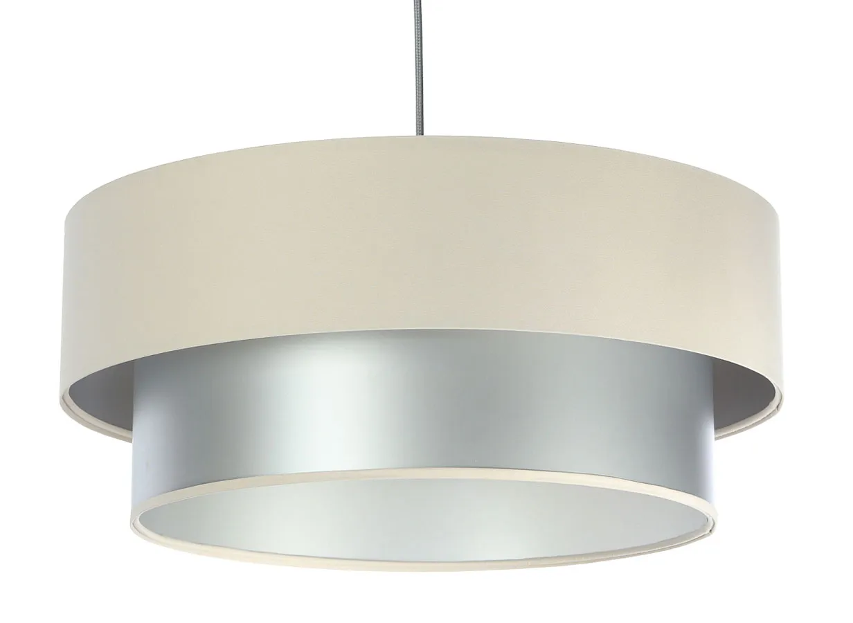 Srebrno kremowa okrągła lampa wisząca S419 P8-P84