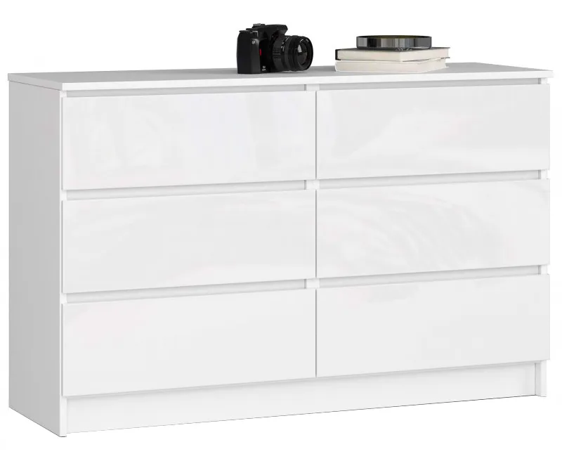 Biała komoda w połysku z szufladami B7-L95